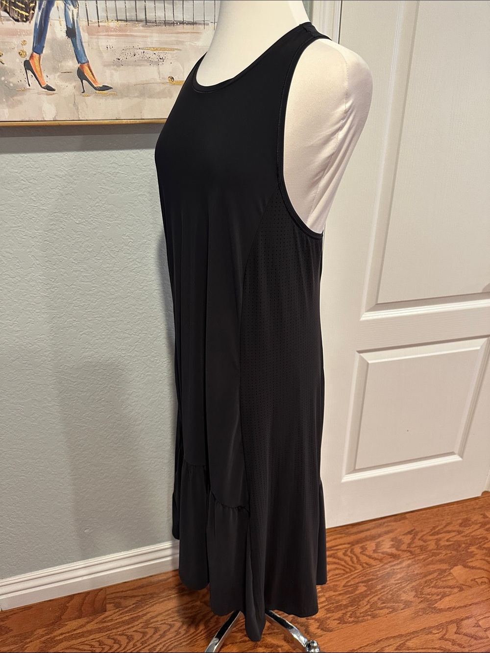 Sweaty Betty Black High-Low Racerback Tiered Midi Dress - Picture 3 of 7